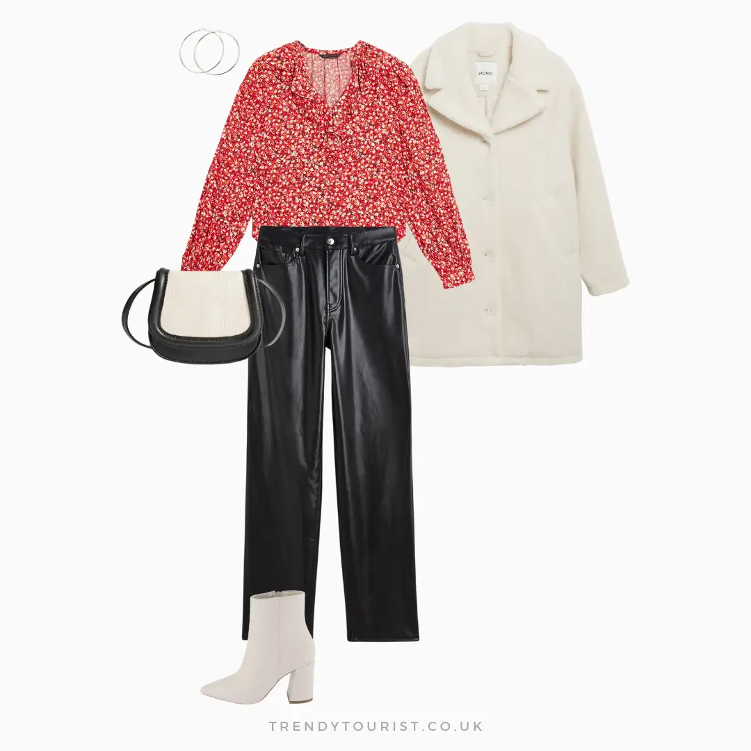 Faux Leather Trousers and a Blouse