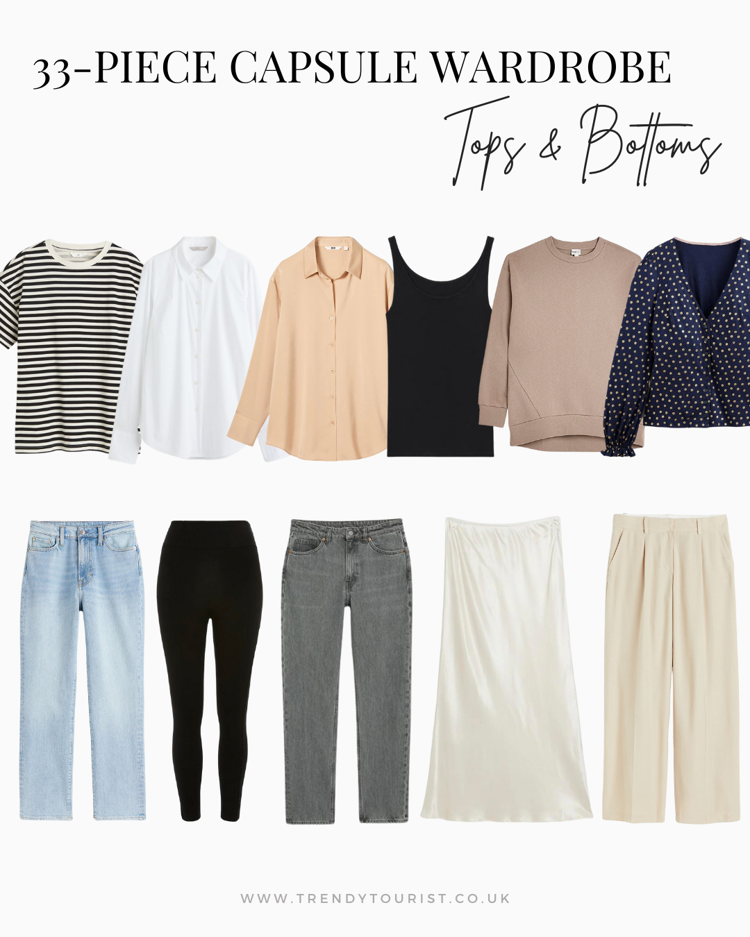 Capsule Wardrobe Tops and Bottoms